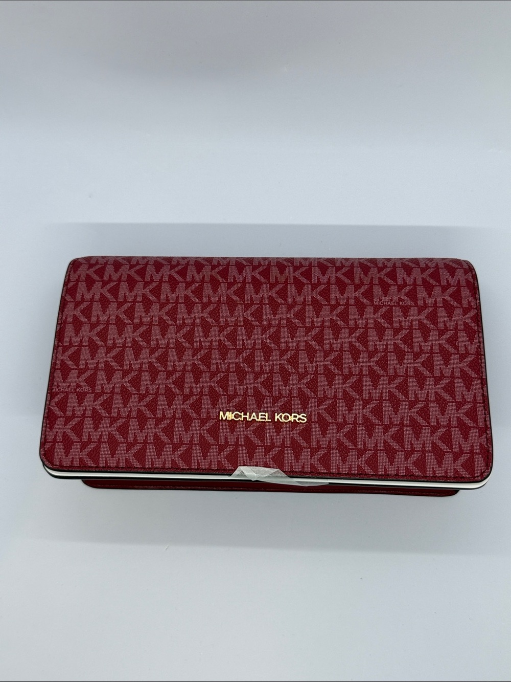 Michael Kors Red Logo-Print Crossbody Wallet